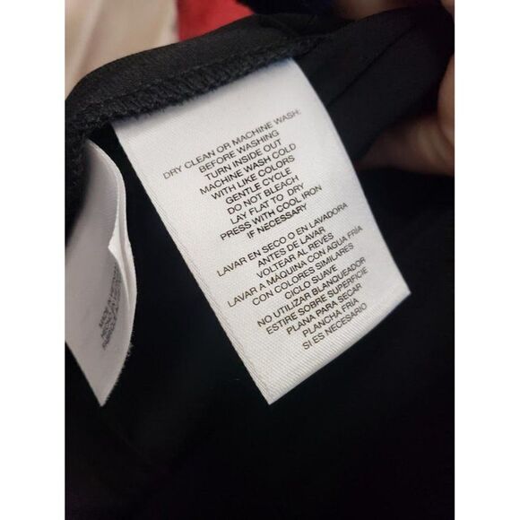 Anne Klein Layered‎ Chiffon Blouse Top Women's XS Black V-Neck Mixed-Media NEW - Picture 6 of 11